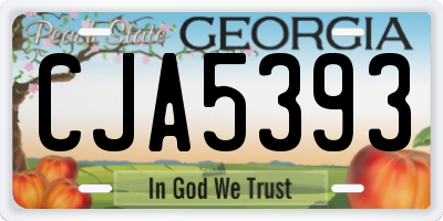 GA license plate CJA5393