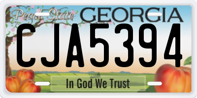 GA license plate CJA5394
