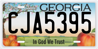 GA license plate CJA5395