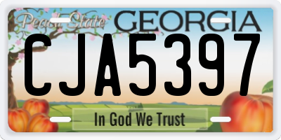 GA license plate CJA5397