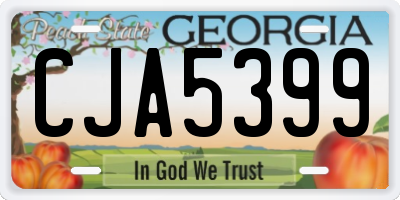 GA license plate CJA5399