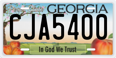 GA license plate CJA5400