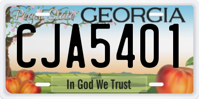 GA license plate CJA5401