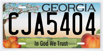 GA license plate CJA5404