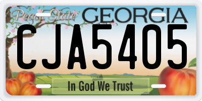 GA license plate CJA5405