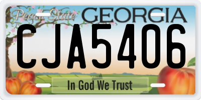 GA license plate CJA5406