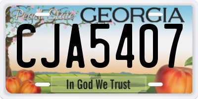 GA license plate CJA5407