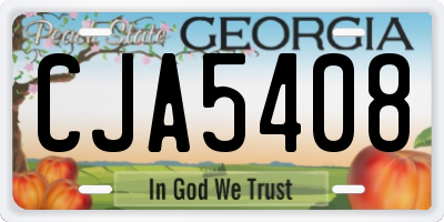 GA license plate CJA5408