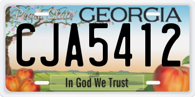 GA license plate CJA5412