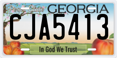 GA license plate CJA5413