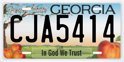 GA license plate CJA5414