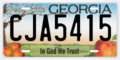 GA license plate CJA5415