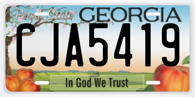 GA license plate CJA5419