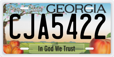 GA license plate CJA5422