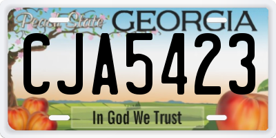 GA license plate CJA5423