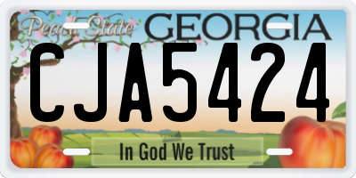GA license plate CJA5424