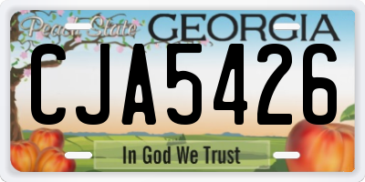 GA license plate CJA5426