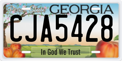 GA license plate CJA5428