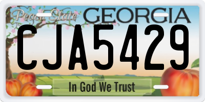 GA license plate CJA5429