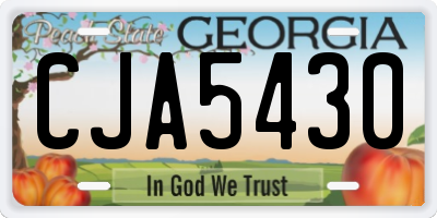 GA license plate CJA5430