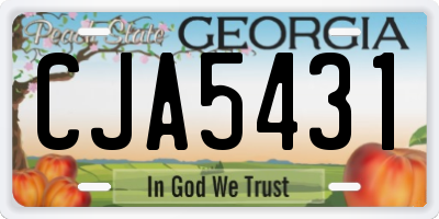 GA license plate CJA5431
