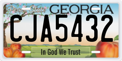 GA license plate CJA5432