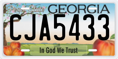 GA license plate CJA5433