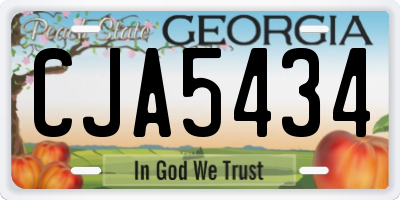 GA license plate CJA5434