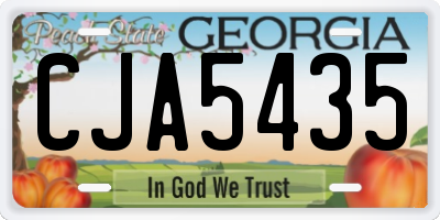 GA license plate CJA5435