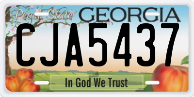 GA license plate CJA5437