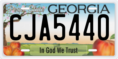 GA license plate CJA5440
