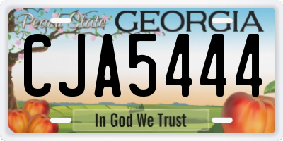 GA license plate CJA5444