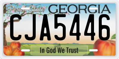 GA license plate CJA5446