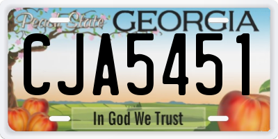 GA license plate CJA5451