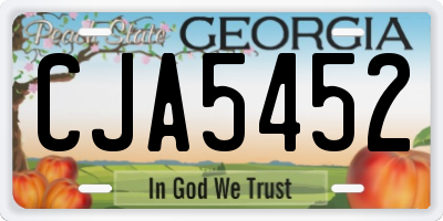 GA license plate CJA5452