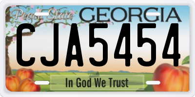 GA license plate CJA5454