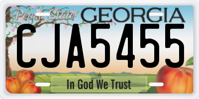 GA license plate CJA5455