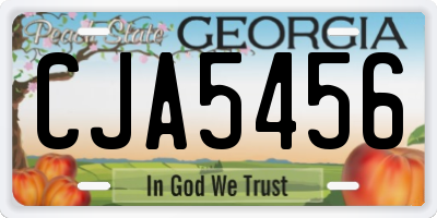 GA license plate CJA5456