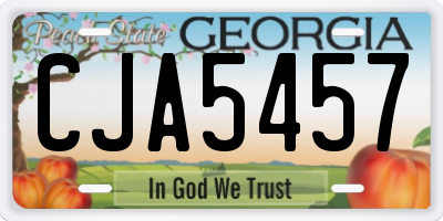 GA license plate CJA5457