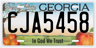 GA license plate CJA5458