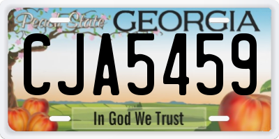 GA license plate CJA5459