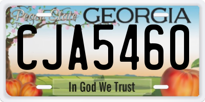GA license plate CJA5460