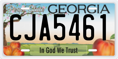 GA license plate CJA5461