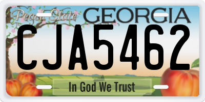 GA license plate CJA5462