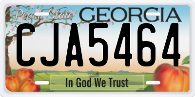 GA license plate CJA5464