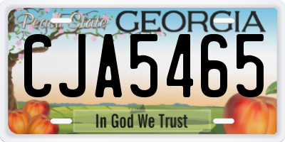 GA license plate CJA5465