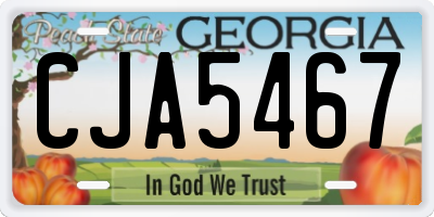 GA license plate CJA5467