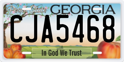 GA license plate CJA5468