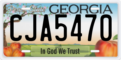 GA license plate CJA5470