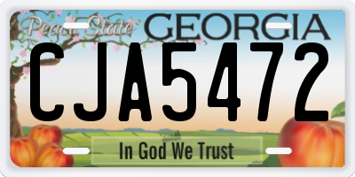 GA license plate CJA5472